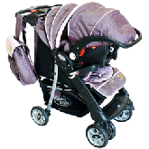 Carrinho para Bebê Travel System Luxo Rosa e Vinho 699126TS